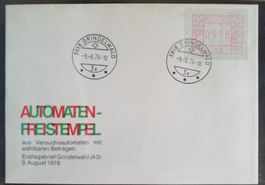 AB2) ATM, Nr. 1.III, FDC one Adresse selten!