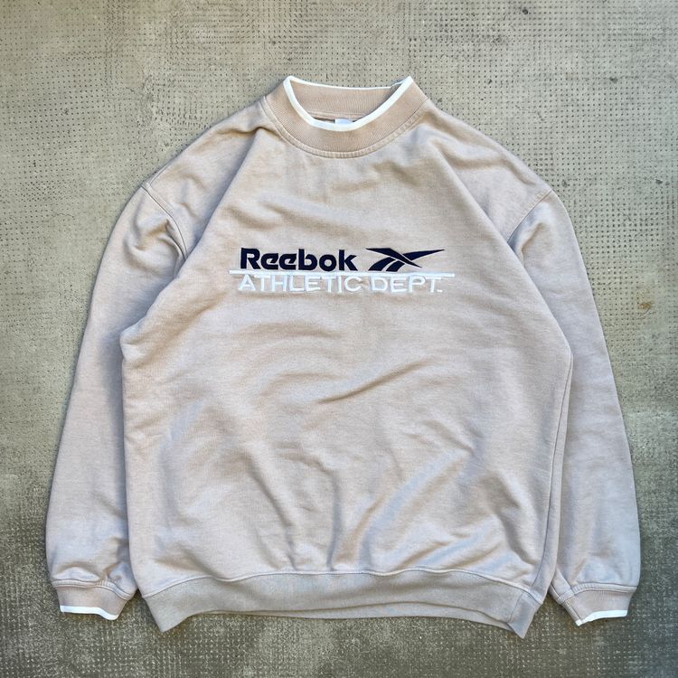 90'S Reebok Logo Sweatshirt, Men's XL Size Vintage unknown Khaki type Vintage Second Hand