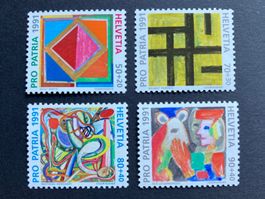 Pro Patria 1991 - komplette Serie ** (ZNr 231 bis 234)