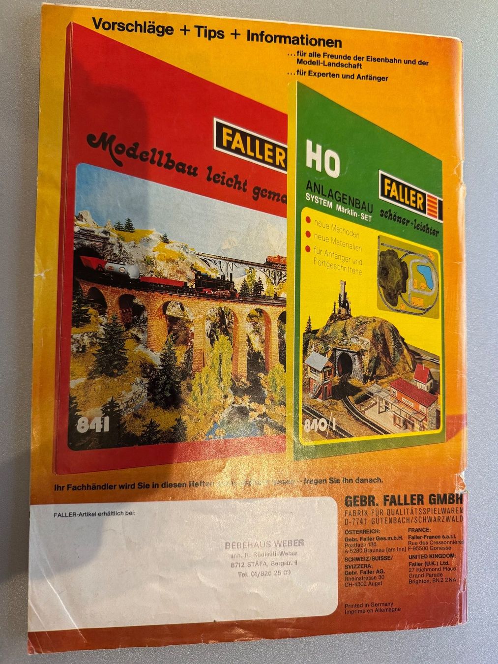 Faller Modellini di ferrovie: FALLER H0 - Gesamtkatalog 1977/78 – Usato da Fehraltorf venduto da Success 1