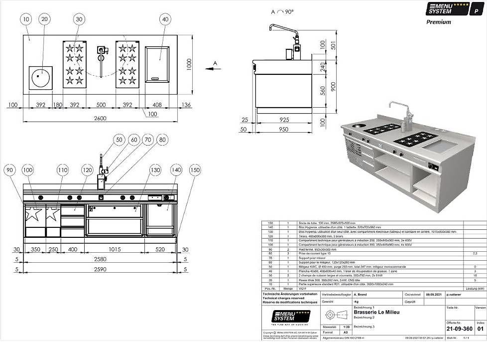 Cucine complete: Fourneau induction professionnel MENU SYSTEM- Excellent état – Usato da Carrouge venduto da mimich57 2