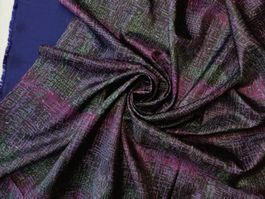 Italienische Designer Seide 100% 2.0x0.9m nero lila verde