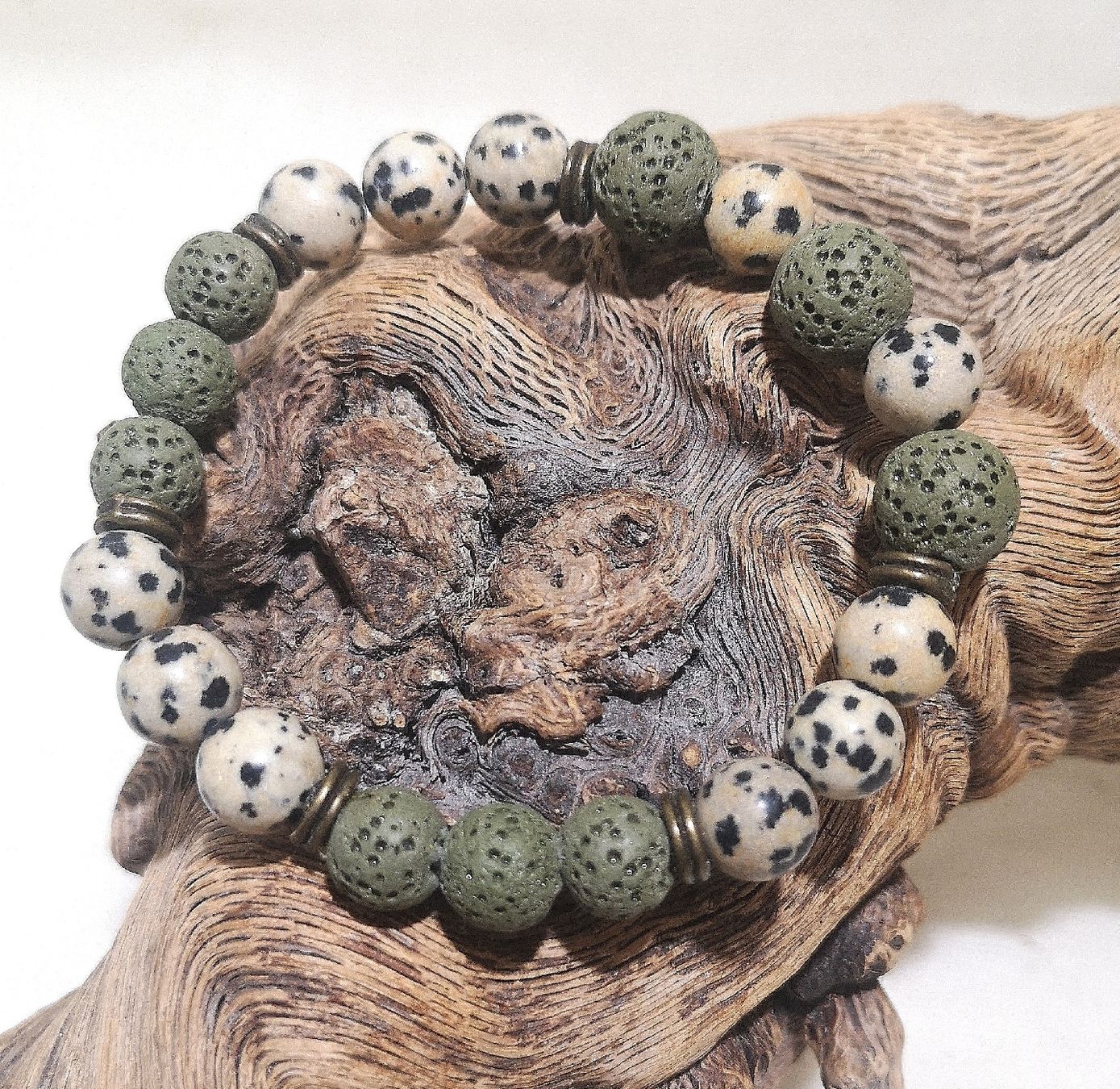 Bracciali & Braccialetti: Lava-Dalmatiner Jaspis Armk. - Spendenaktion – Nuovo (secondo la descrizione) da Unterkulm venduto da Nachtigall 3