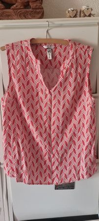 Zabaione Sommer-Bluse, Gr. XL, neuwertig, rot/weiss!