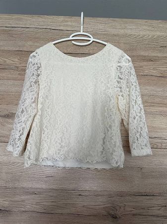 Spitzenbluse Damen Gr. S/36  Creme