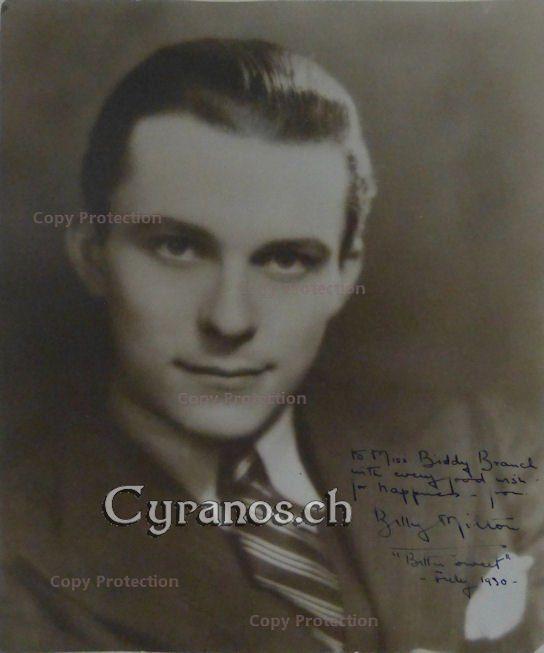 Autografi: Billy Milton (1905-1989) Schauspieler - Autogramm – Usato da Dietikon venduto da cyranos1