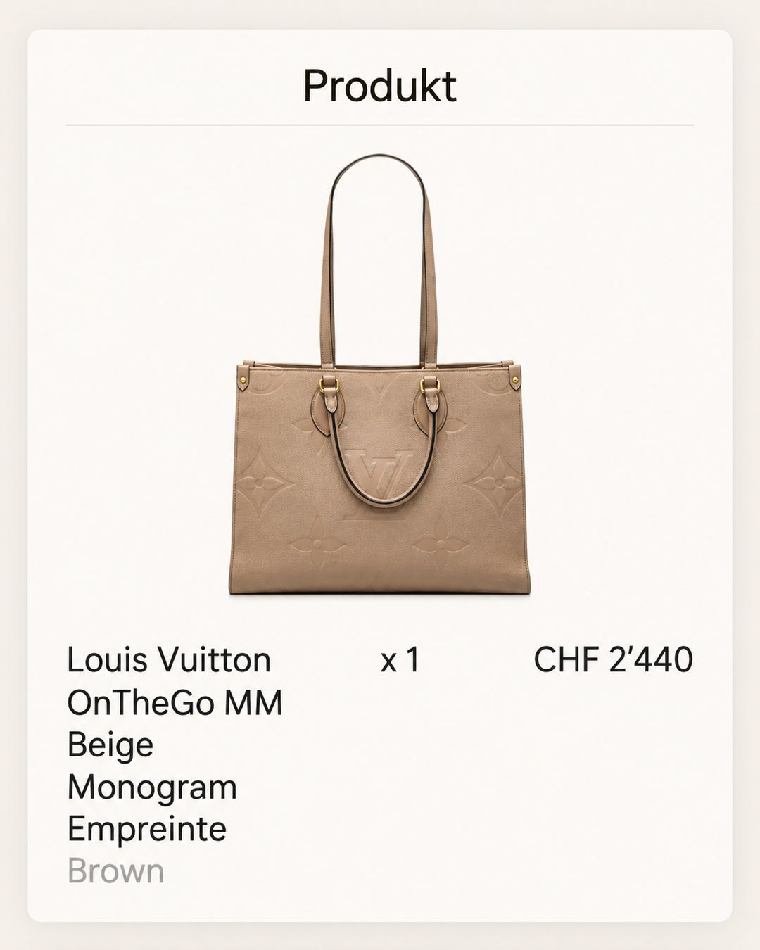 Louis Vuitton Borse da donna: OnTheGo LV beige. topZustand – Usato da Wohlen AG venduto da Aalexan 5