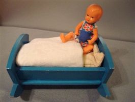❗Jetzt = 14.- Fr. !❗Wiege Holz bem + Puppen Baby ES, 50igerJ