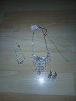 Strass Schmuck Set, Kette, Armband und Ohrringe, Neu!