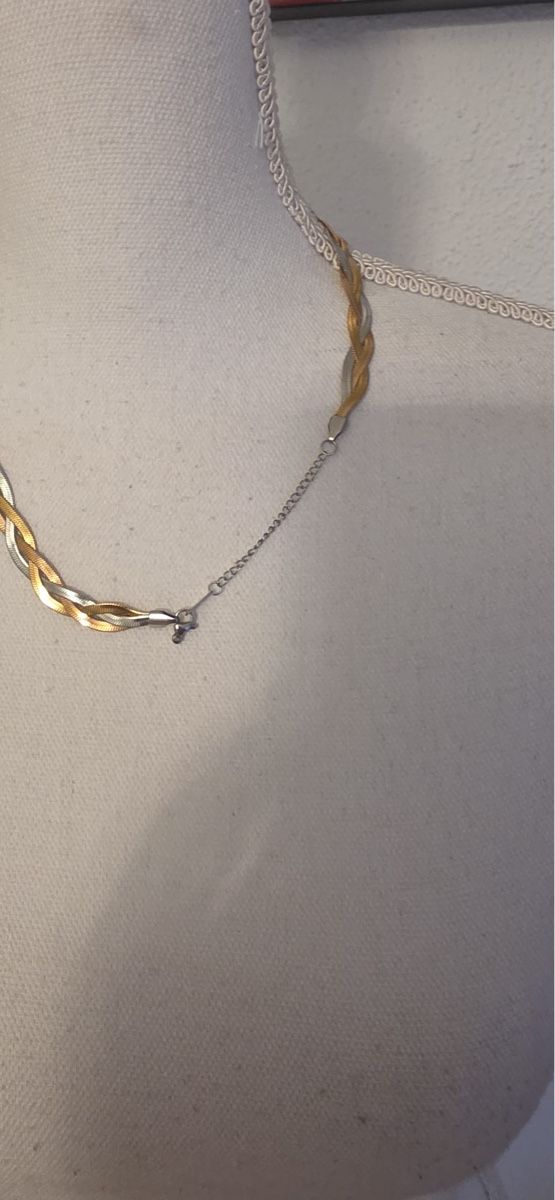 Catenine: Kette geflochten bicolor Gold-Silber-Look  – Usato da St. Gallen venduto da mania03 4