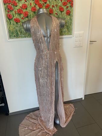 Glamouröses Abendkleid Pailletten Gr. 36/38