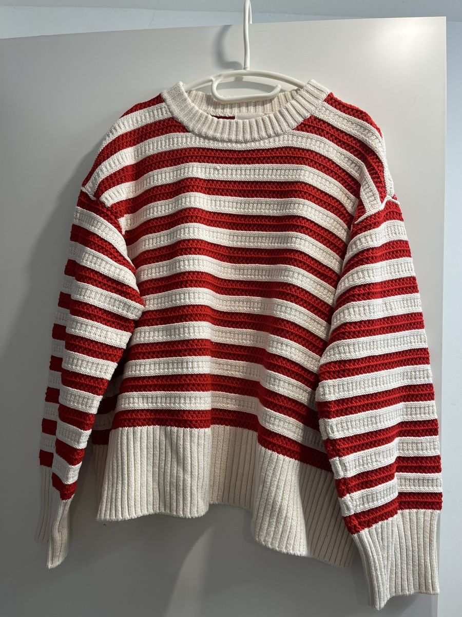 H&M Maglioni & Felpe: Gestreifter Damenpullover, Gr. XL, rot/weiss, Herbst – Nuovo (secondo la descrizione) da Zürich venduto da Shopmystyle