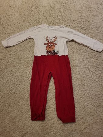 Baby Schlafanzug Overall Weihnachten Rentier Gr. 92/98