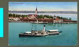 AK color Romanshorn TG Farblitho,Dampfschiff ≈ 1930
