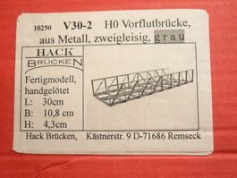 HACK METALL BRÜCKE H0 2 GLEISIG NEU UND OVP (W)