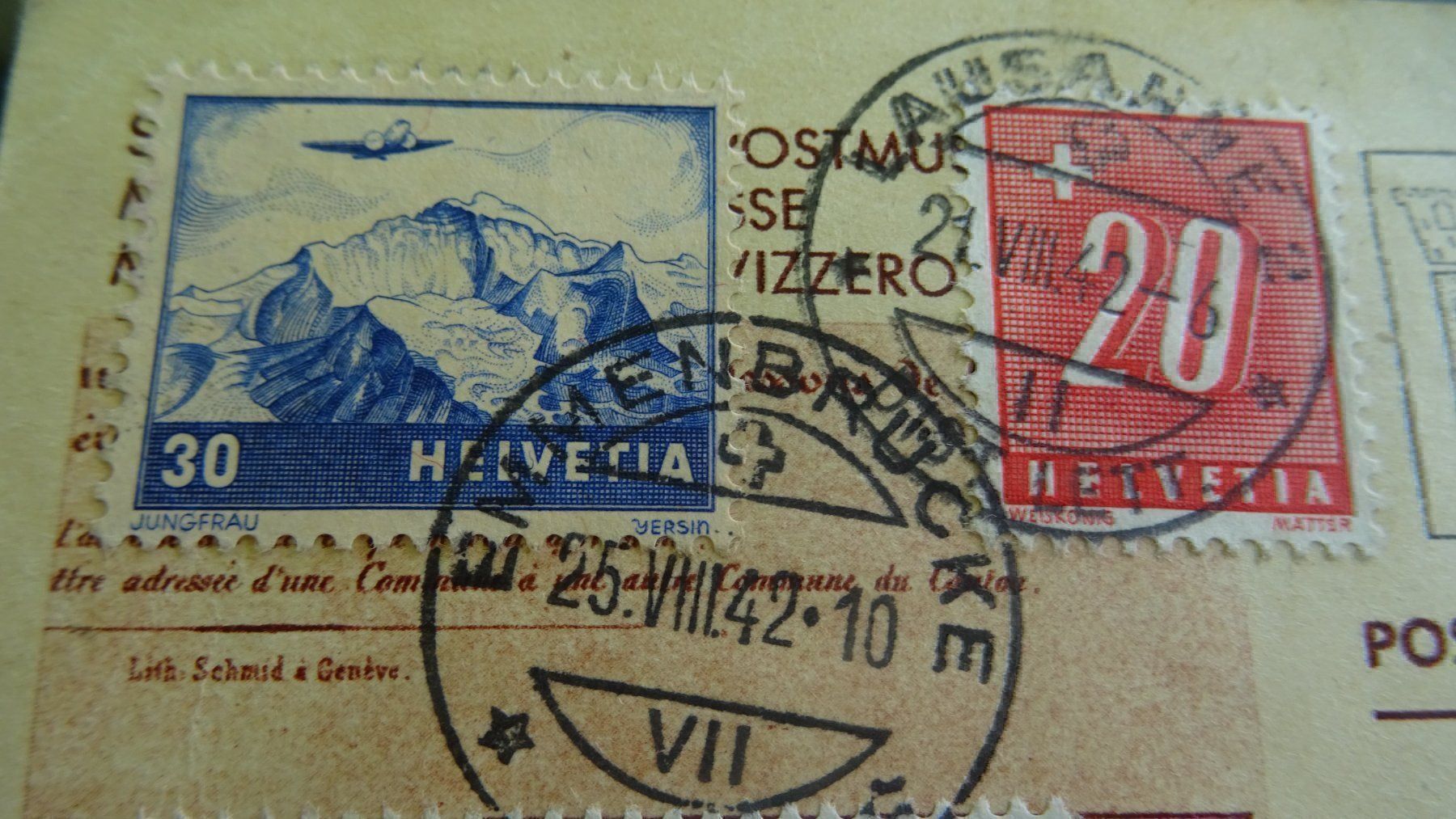 Tutti i francobolli: 21.8.1942., AUF POSTMUSEUM-GA, 7 STEMPEL – Usato da Eschenbach SG venduto da eDaisy 3