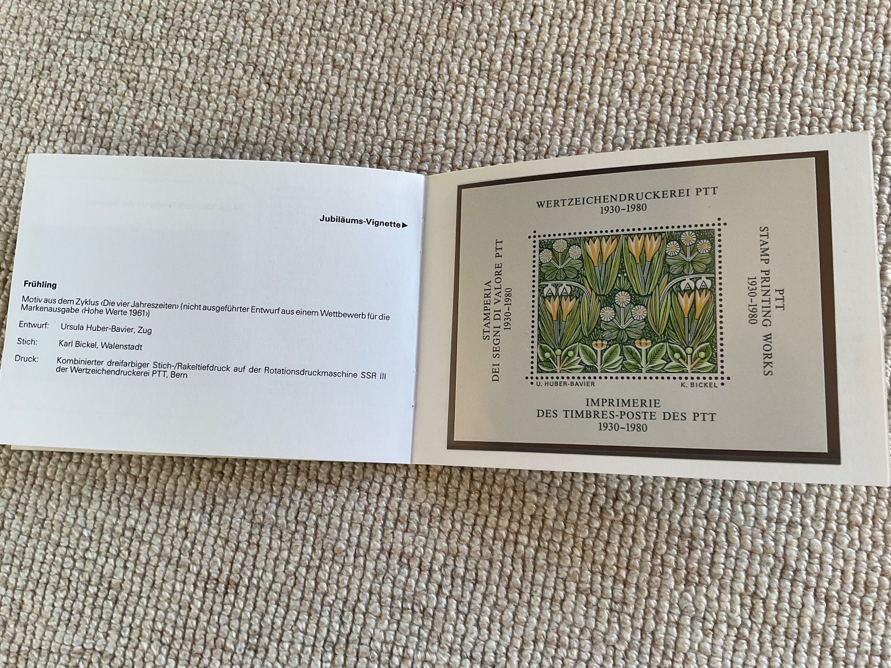 Tutti i francobolli: Briefmarken PTT-Souvenier 1980 – Usato da Steinmaur venduto da Nicorutishauser 4