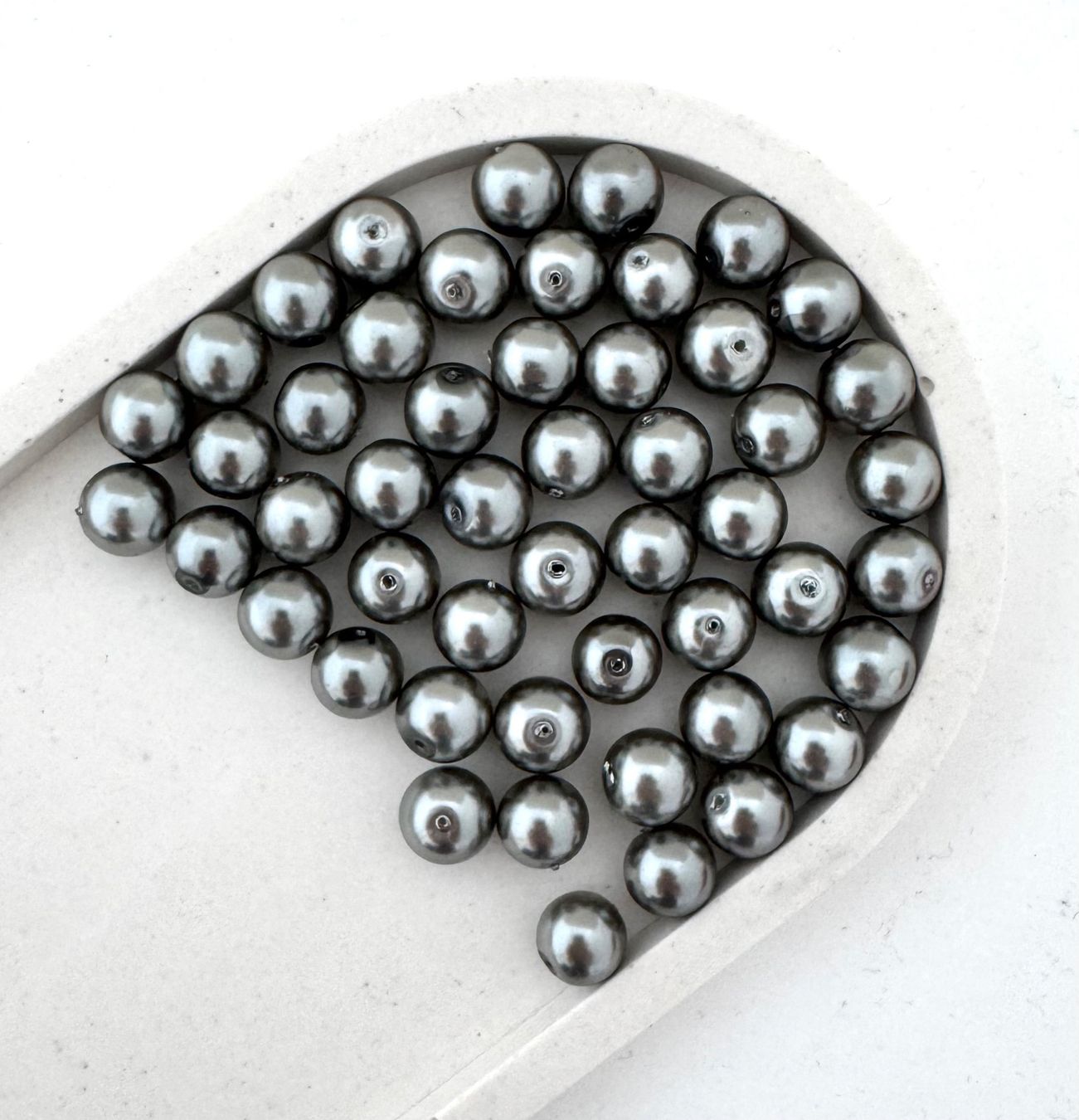 Perle (finte): 50 x Glaswachsperlen grau 10mm, Schmuckperlen – Nuovo (secondo la descrizione) da Goldach venduto da byBigo