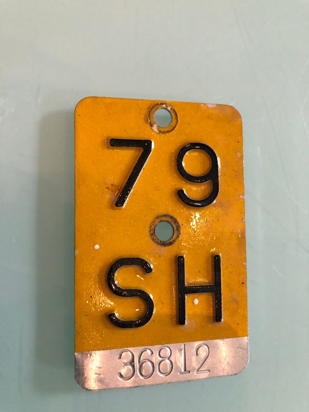Insegne: Velonummer Schaffhausen SH von 1979 – Usato da Siblingen venduto da Jayuah