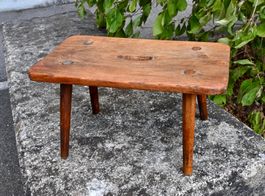 antiker rustikaler Holzschemel FUSSSCHEMEL Hockerli