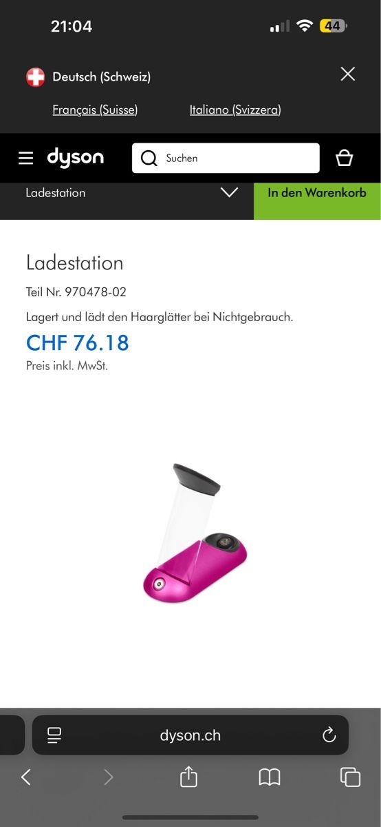 Docking station: Dyson Ladestation/Dockingstation (UVP: 76.-!) – Usato da Elsau venduto da shoppa 4