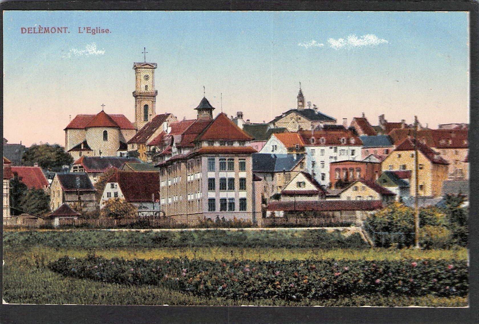 Cartoline postali: - Delemont , L'Eglise – Usato da Reichenburg venduto da Pipo-67