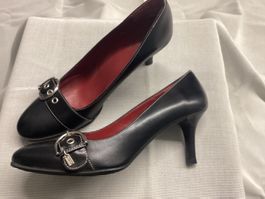 NEUE Pumps, Schuhe COACH, schwarz, Leder, Gr. 40.5
