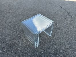 Vintage Plexiglas Satztische / Beistelltische