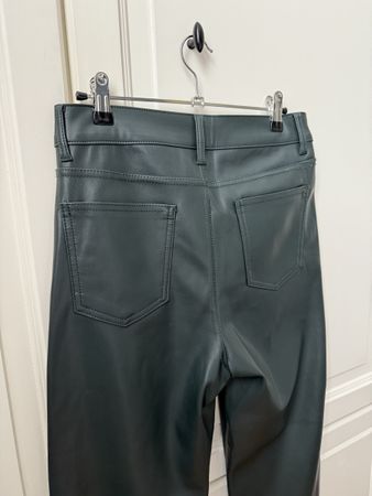 Vegan leather dark green pants NEW