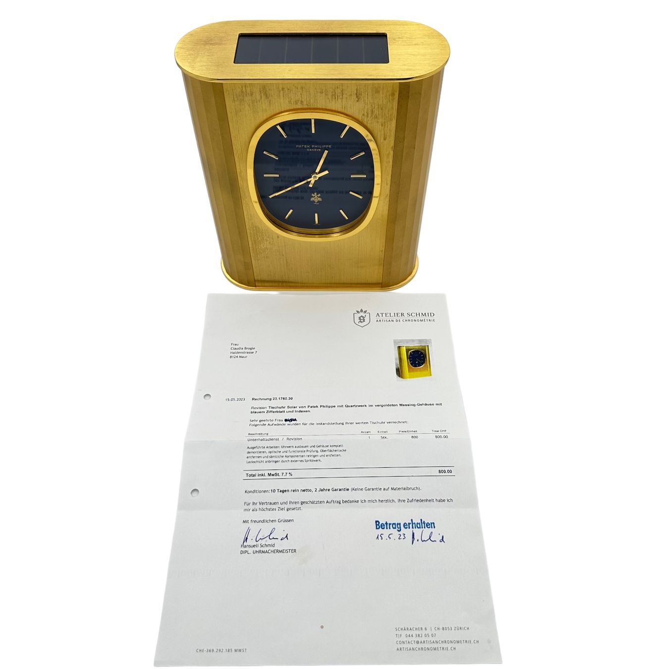 Patek Philippe Stand- & Wanduhren: Patek Philippe Golden Ellipse desk clock full serviced – Gebraucht aus Genève von aspaklariacollection 6