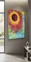 Gemälde Sonne bunt handmade 60×80