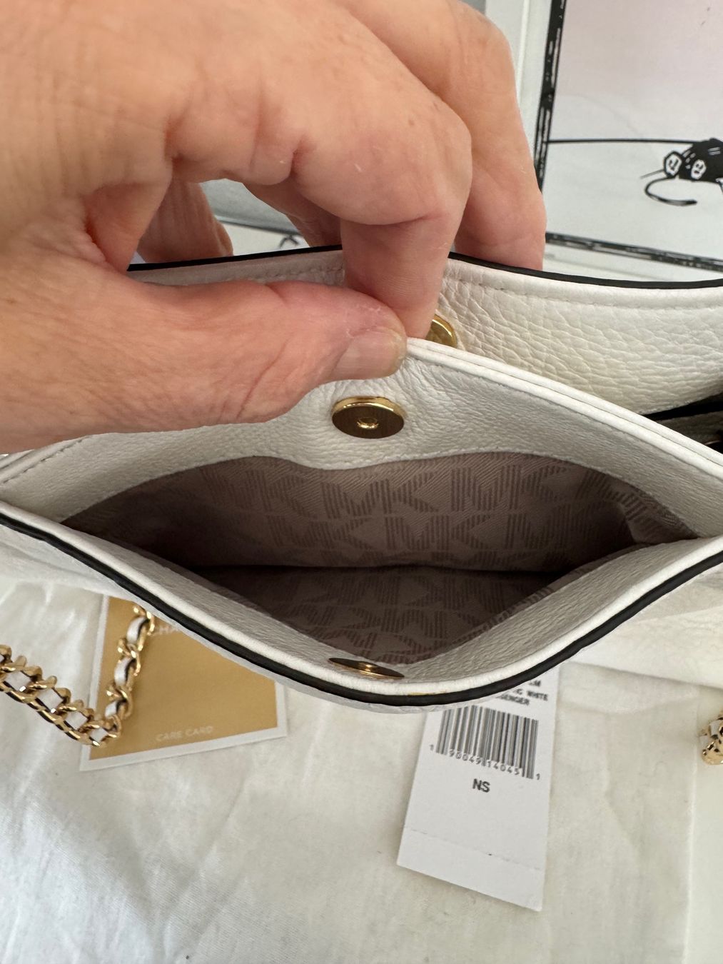 Michael Kors Borse da donna: MICHAEL Michael Kors Jet Set Chain Messenger Bag White Gold – Nuovo (secondo la descrizione) da Zuerich venduto da Moochie 9