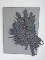 Kunstwerk Metall Grau Abstrakt Unikat mit Eisenplastik