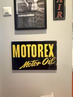 Motorex Metallschild Motor Oil schwarz gelb gebraucht