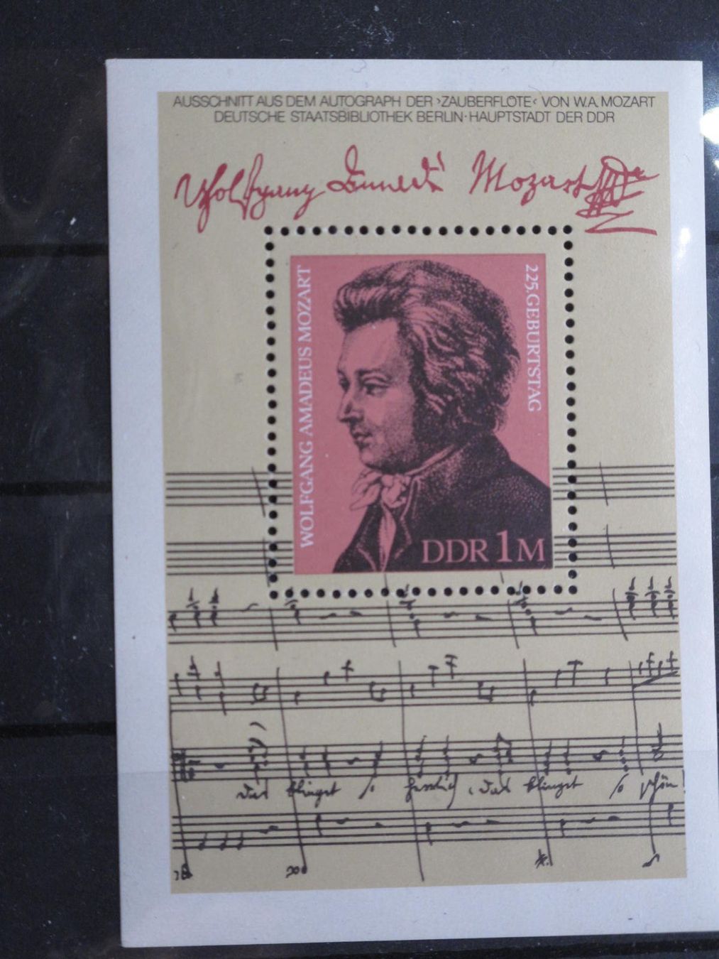 Tutti i francobolli: DDR 1981 W.A.Mozart  Block 62 ** – Usato da Wil SG venduto da fva01