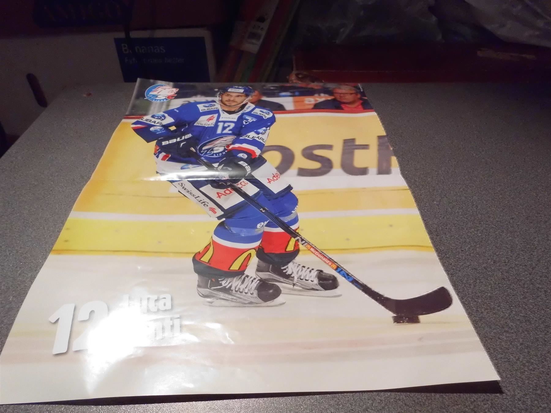 Poster & Bilder: Poster ZSC 12 Luca Cunti – Gebraucht aus Zürich von Motzkuh