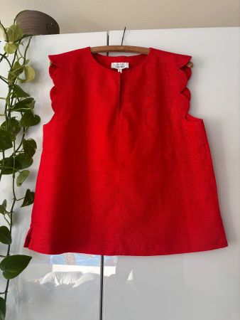 & OTHER STORIES rotes Top Leinen/Baumwolle Gr. 38