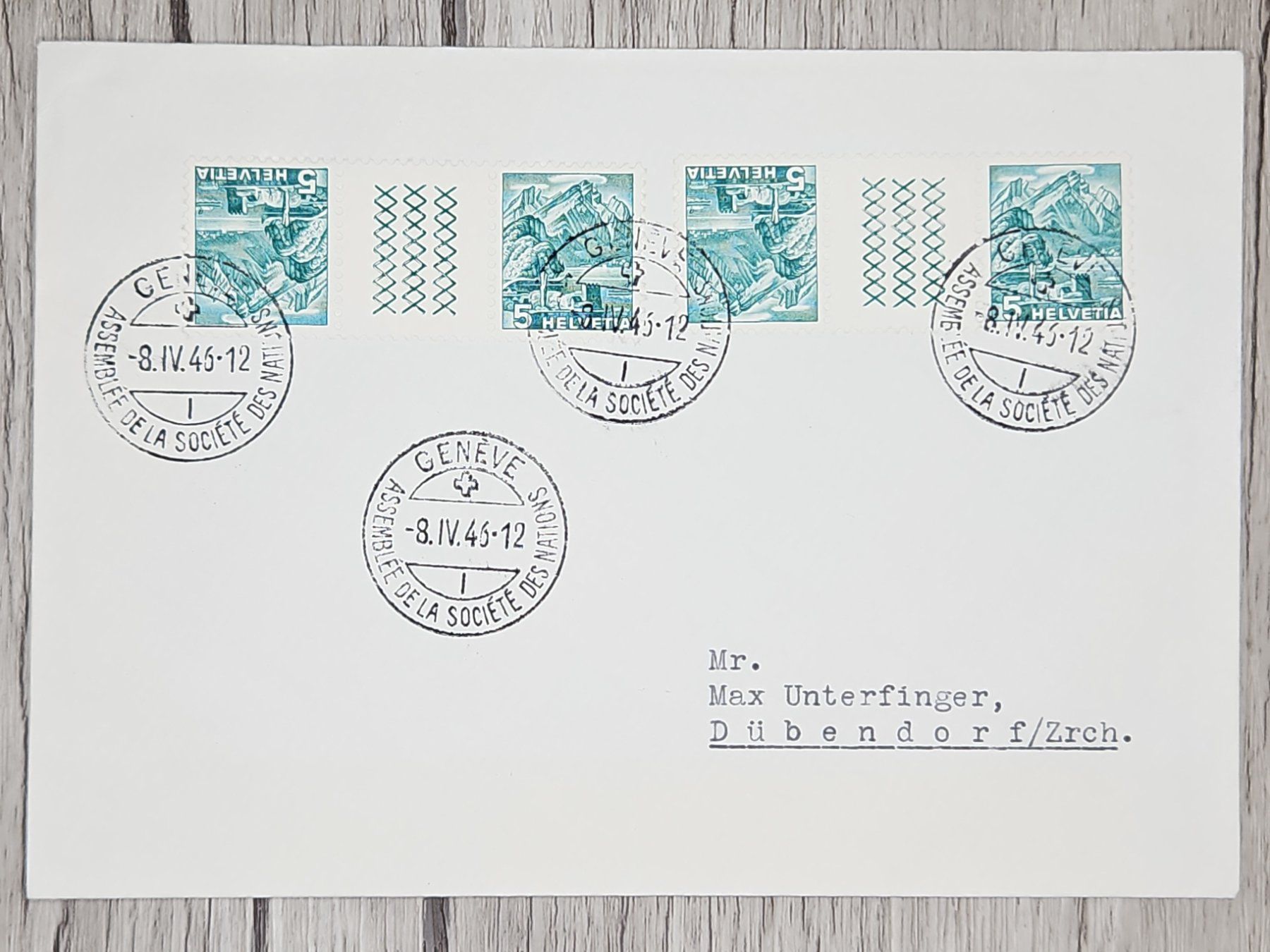 Tutti i francobolli: CL13 Enveloppe + Timbre Suisse 1946 – Usato da Cousset venduto da Patrick_Collections