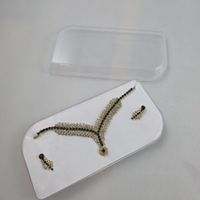 Schmuckset Halskette Ohrringe schwarz gold  665