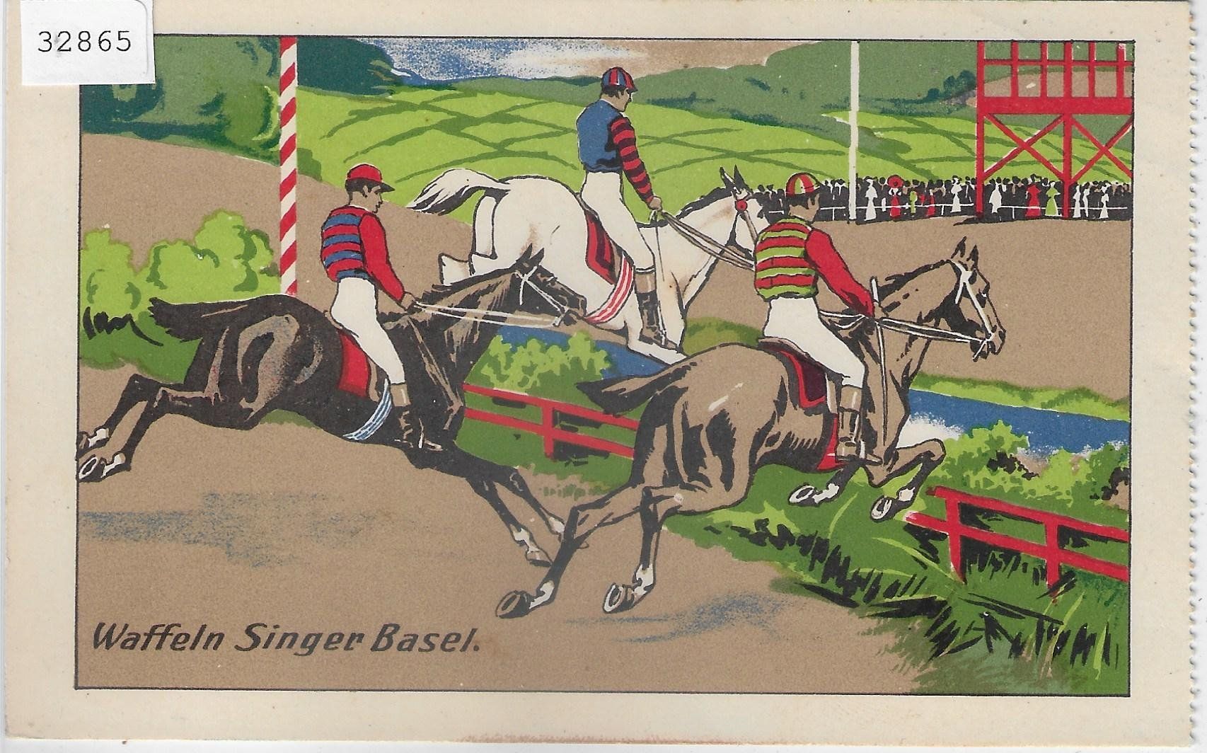 Cartes postales: Waffeln Singer Basel - Sprinreiten - Litho – D'occasion à Ettingen par Kartenplanet