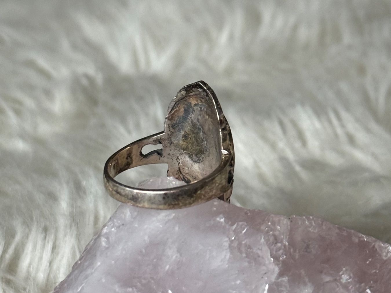 Anelli: Vintage Silberring 925 mit schwarzem Stein – Usato da Istighofen venduto da Ringparadies 1