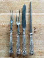 Tranchierbesteck - 925er Silber Griffe - Levesley Brothers