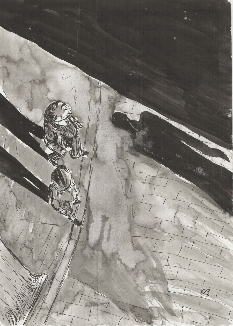 Tableaux: Zeichnung: Shadow in the street – D'occasion à Fribourg par erw_68dx