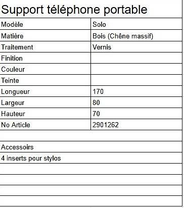 Altro per computer & reti: Support pour téléphone portable en CHÊNE MASSIF – Nuovo (secondo la descrizione) da Fully venduto da puma444 4