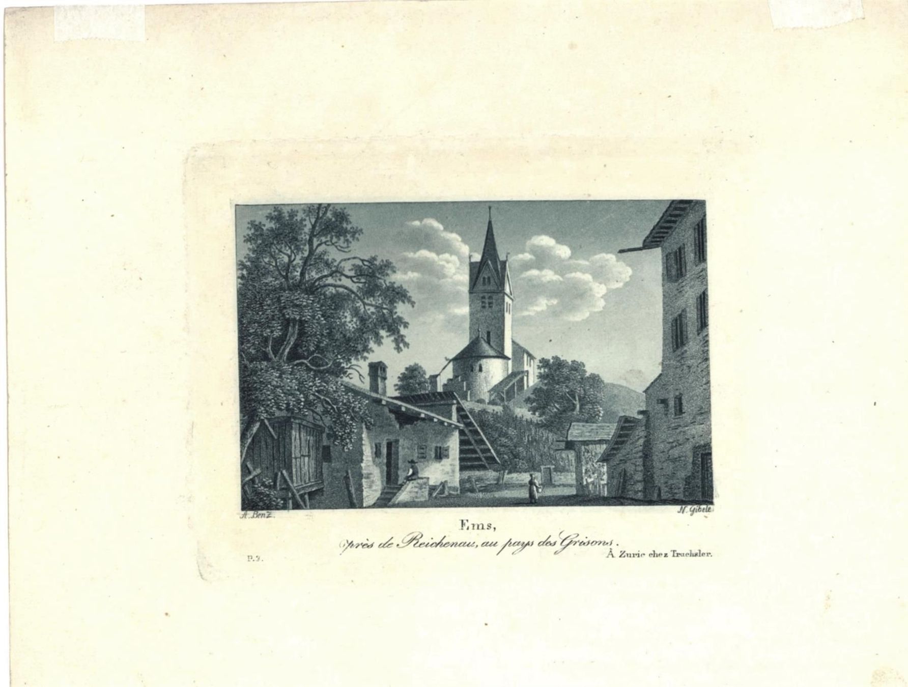 Incisioni: Ems Blauton- Aquatinta um 1820 selten – Usato da Rafz venduto da Helvet32 1
