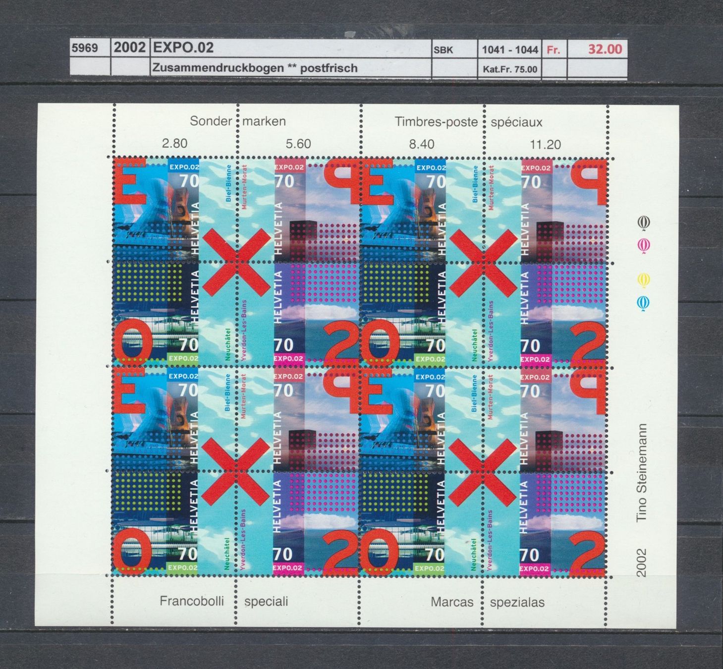 Alle Briefmarken: 2002 "EXPO .02" - Zusammendruckbogen, ** postfrisch – Neu (gemäss Beschreibung) aus Winterthur von Zupogeru
