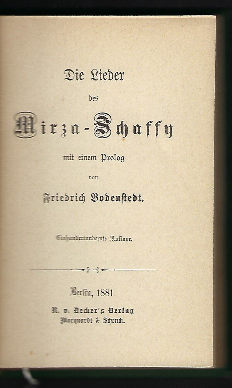 Libri: Die Lieder des Mirza Schaffy – Usato da Luzern venduto da Einh0rn 1