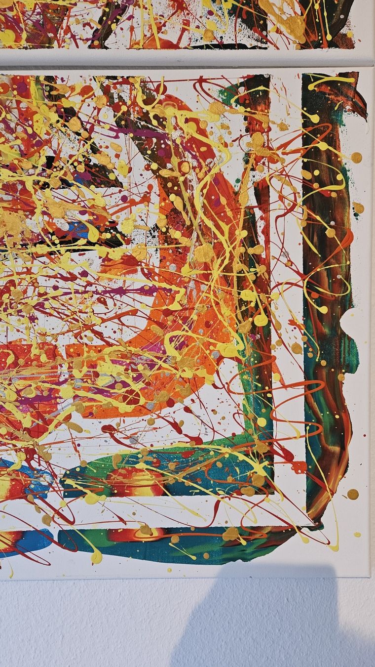 Dipinti: Tableau moderne abstrait en 2 parties, unique! – Nuovo (secondo la descrizione) da Le Locle venduto da fab_c9hh 5