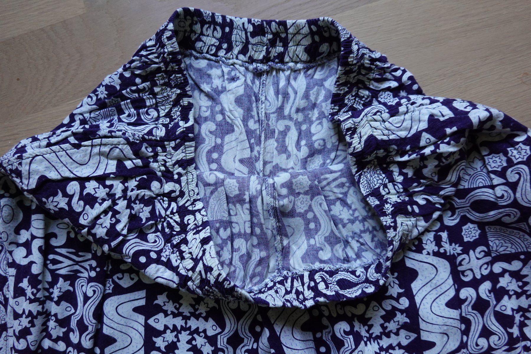 Pantaloni: Batikmuster Hose - Sommerhose - M - dunkelblau-weiss – Usato da Jona venduto da simongarden 4