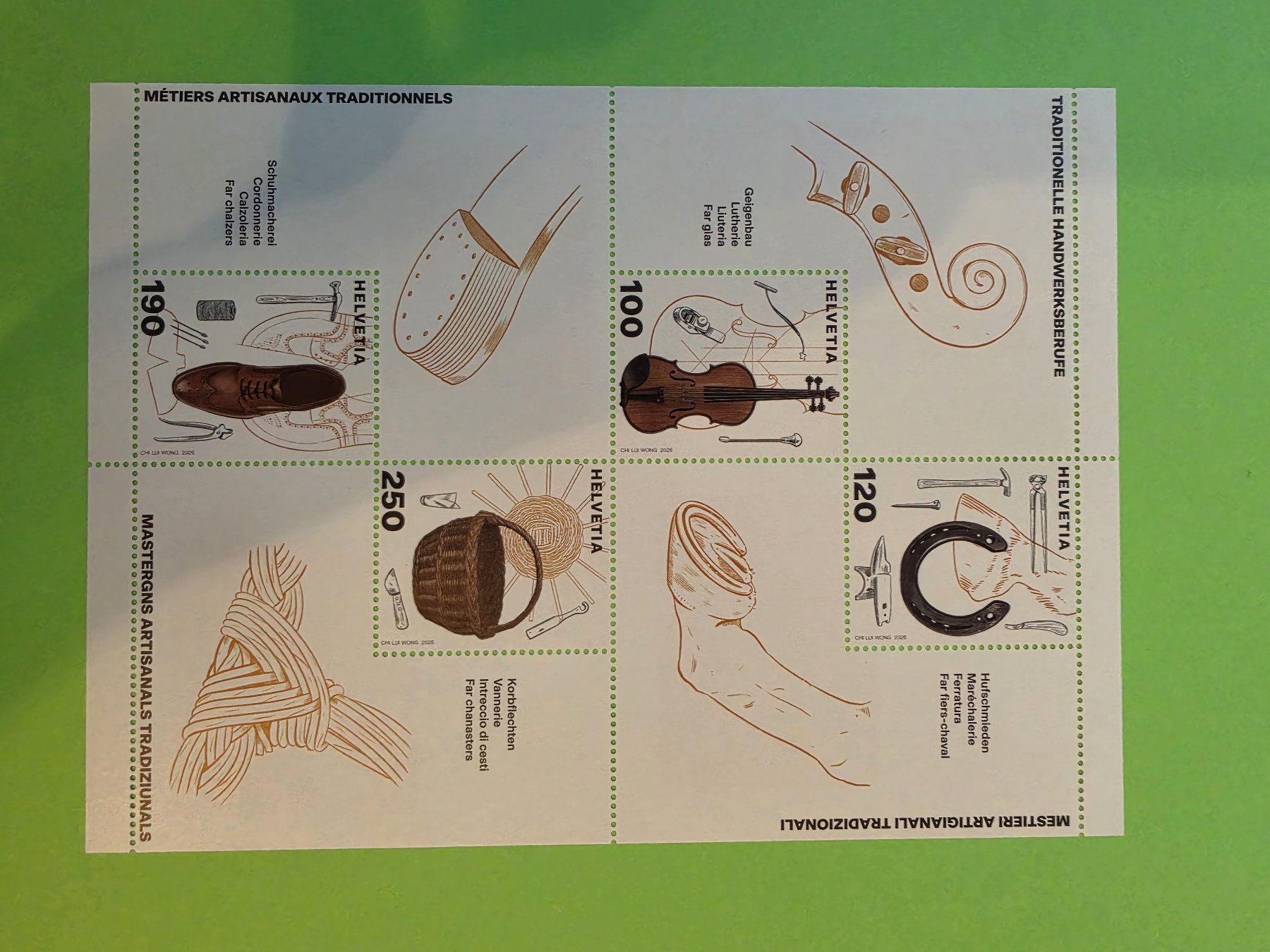 Alle Briefmarken: 2026 Traditionelle Handwerksberufe Block, postfrisch** – Neu (gemäss Beschreibung) aus Leimbach AG von jaja79
